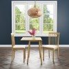 Set of 2 Wooden Dining Chairs with Cream Fabric Seats - New Haven