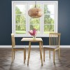 New Haven Pair of Wooden Dining Chairs with Brown Fabric Seats