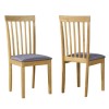 Set of 2 Wooden Dining Chairs with Grey Fabric Seats - New Haven