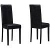 GRADE A1 - New Haven Pair of Chairs in Black Faux Leather with Black Legs