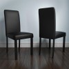 GRADE A1 - New Haven Pair of Chairs in Black Faux Leather with Black Legs