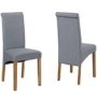 GRADE A1 - New Haven Pair of Roll Back Chairs in Slate Fabric