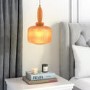 Orange Ribbed Smoked Glass Pendant Ceiling Light - Biella