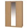GRADE A1 - One Call Furniture Oak 3 Door Mirror Wardrobe