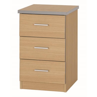 One Call Furniture Oak 3 Drawer Bedside Chest One Call Furniture Oak 3 Drawer Bedside Chest