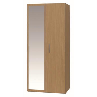 One Call Furniture Oak 2 Door Mirror Wardrobe One Call Furniture Oak 2 Door Mirror Wardrobe