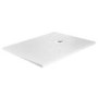 1000x800mm Stone Resin White Slate Effect Shower Tray with Grate - Sileti