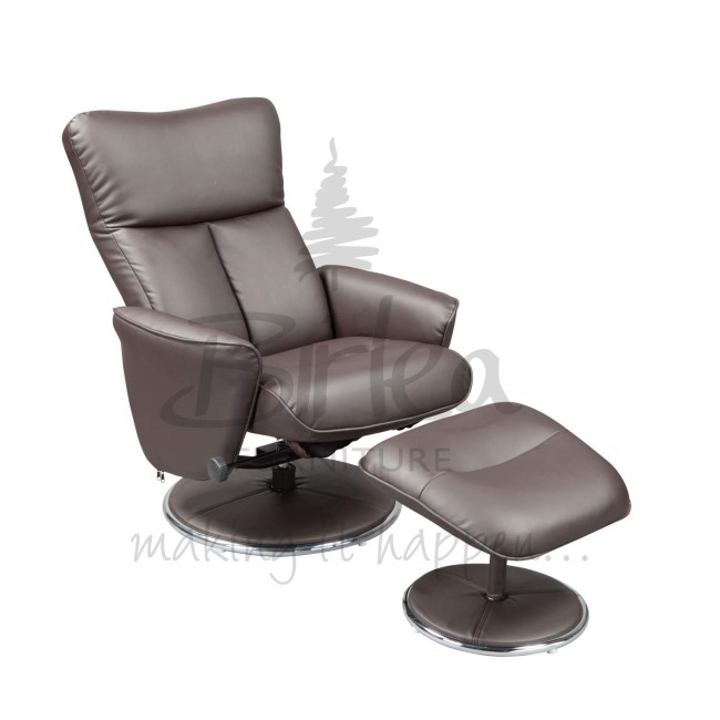 Birlea Furniture Orlando Bonded Leather Swivel Chair in Brown