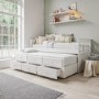 Single White Wooden Guest Bed with Storage and Trundle - Oxford