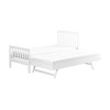 Single White Wooden Guest Bed with Trundle - Oxford