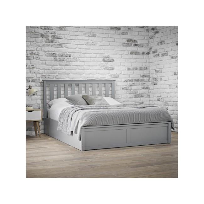 Grey Wooden King Size Ottoman Bed - Oxford - LPD