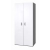 One Call Furniture Piano 2 Door Wardrobe in Matt Black with White Gloss
