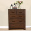 GRADE A3 - Pacific Dark Solid Oak Chest of Drawers - Walnut Finish