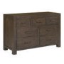 GRADE A3 - Pacific Solid Dark Oak Wide Chest of Drawers - Walnut Effect