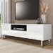 GRADE A1 - Large White Gloss TV Unit with Storage - TV's up to 77" - Paloma