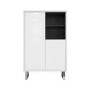 Large White Gloss Storage Cabinet with Shelves - Paloma