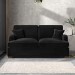 GRADE A2 - Black Velvet Pull Out Sofa Bed - Seats 2 - Payton