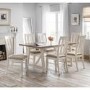 Pembroke Farmhouse Ivory & Solid Oak Dining Table and 6 Chairs - Julian Bowen Range