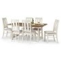 Pembroke Farmhouse Ivory & Solid Oak Dining Table and 6 Chairs - Julian Bowen Range