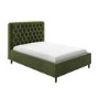 Olive Green Velvet Double Ottoman Bed with Legs - Pippa