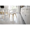 GRADE A1 - White Moulded Designer Chair With Wooden Legs in Beech