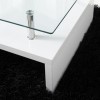 Tiffany White High Gloss Rectangular Glass Top Coffee Table