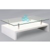 Tiffany White High Gloss Rectangular Glass Top Coffee Table