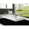 Tiffany White High Gloss Two Tier Glass Top Coffee Table