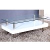 Tiffany White High Gloss Two Tier Glass Top Coffee Table