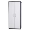 One Call Furniture Avola Premium 2 Door Wardrobe in Grey with White