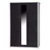 Avola Premium Plus 3 Door Wardrobe with Mirror in White/Grey Gloss