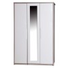 Avola Premium Plus 3 Door Wardrobe with Mirror in Cream Gloss