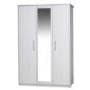 GRADE A2 - One Call Furniture Avola Premium 3 Door Wardrobe with Mirror in Cream with White