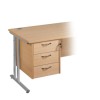 Dams 3 Drawer Mobile pedestal with Silver Handle in Beech