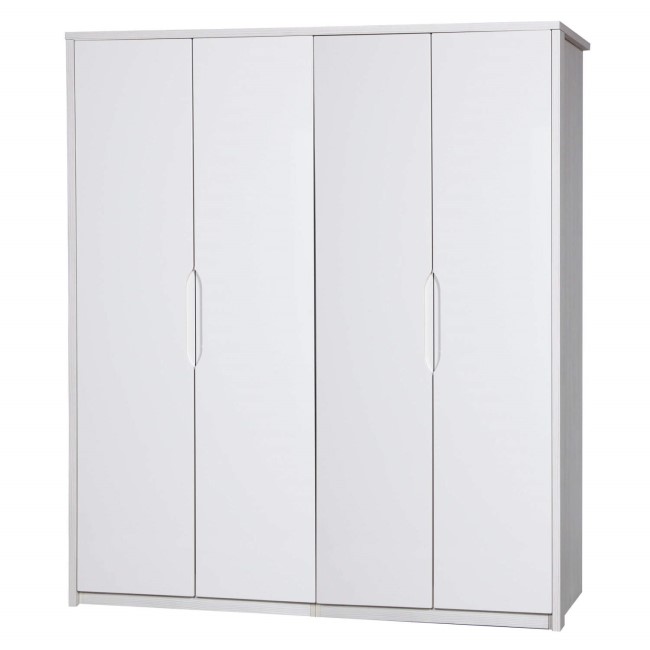 Avola Premium Plus 4 Door Wardrobe in White with Cream Gloss