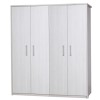 One Call Furniture Avola Premium 4 Door Wardrobe in Cream with White