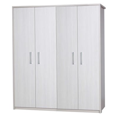One Call Furniture Avola Premium 4 Door Wardrobe in Cream with White One Call Furniture Avola Premium 4 Door Wardrobe in Cream with White