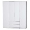 Avola Premium Plus 4 Door Combi Wardrobe in White/Cream Gloss