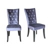 LPD Radiance Pair of Silver Grey Velvet Dining Chairs