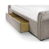 Beige Velvet Double Sleigh Bed with Storage Drawer - Ravello - Julian Bowen