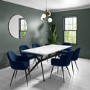 GRADE A1 - Large White Gloss Modern Dining Table with Black Legs - Seats 8 - Rochelle
