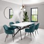 GRADE A1 - Large White Gloss Modern Dining Table with Black Legs - Seats 8 - Rochelle