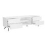 Wide White Gloss TV Stand with Storage - TV's up to 77" - Rochelle