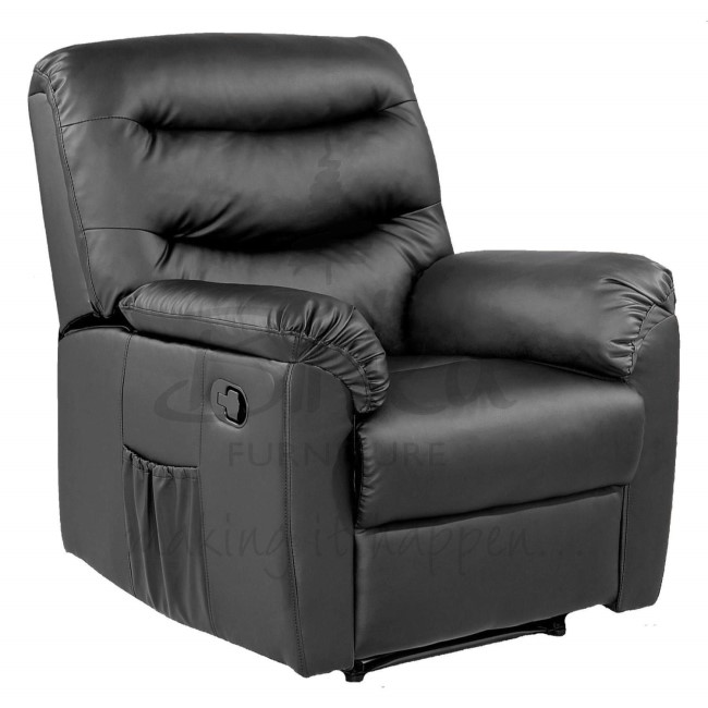 Birlea Furniture Regency PU Leather Recliner Chair in Black