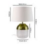 Glass Table Lamp with Copper Finish & White Shade - Heslington