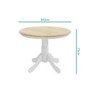 GRADE A1 - Round Pedestal Dining Table in White with Wood Top - Seats 4 - Rhode Island
