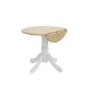 Small Round Drop Leaf Table in White & Wood - 2 Seater - Rhode Island