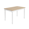 Large White Extendable Dining Table with Light Oak Top  - Seats 6 - Rhode Island