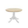 Round Extendable Dining Table in White &amp; Oak Effect - Seats 6 - Rhode Island
