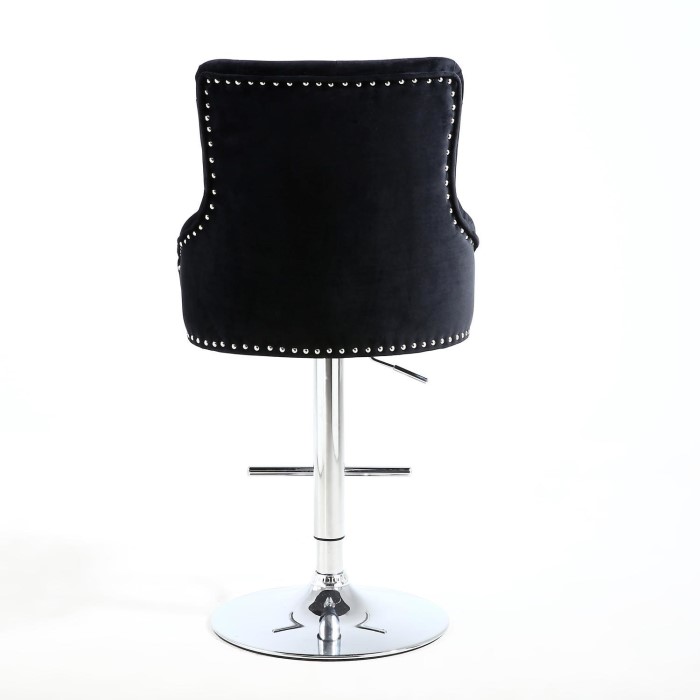 Rocco Brushed Velvet Black Bar Stool Furniture123